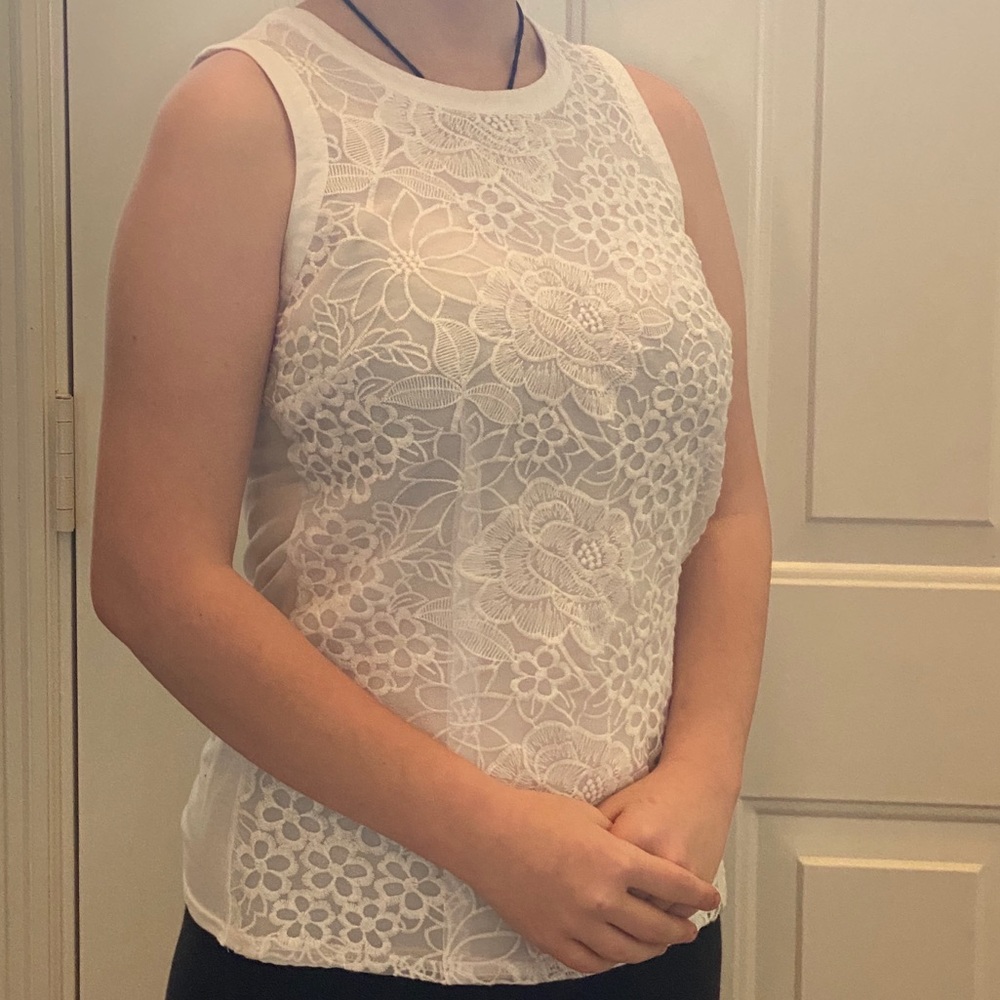 White Floral Print Blouse